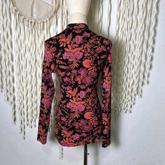 Peruvian Connection Long Sleeve Cyprus Long Sleeve Floral Top Size XS - Picture 7 of 10